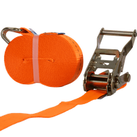 UNITRAILER 10m/25mm/1t oransje transportbånd med strammer