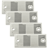 Rektangulære hvite reflekser med hull DOBPLAST 90x40mm SETT 4x reflekser