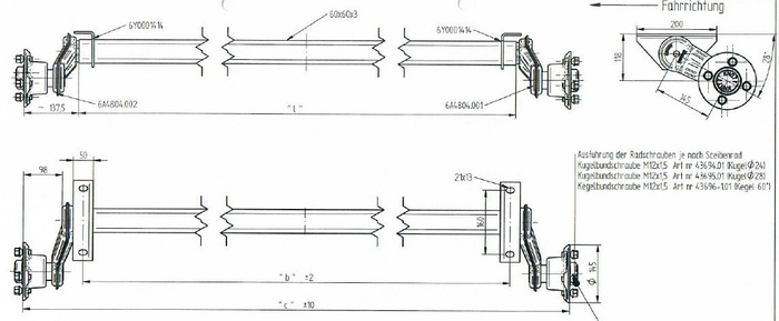 Aksling Knott Vg7 L 1400mm Uten Brems Unitrailer No