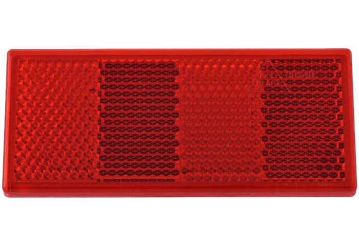 Rød 90x40 mm reflektor med selvklebende tape